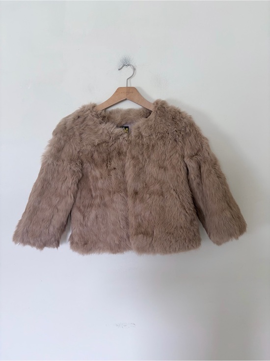 Jackets & Blazers - Vintage rabbit fur jacket in brown M cropped